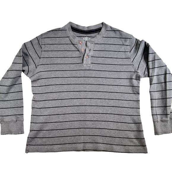 Route 66 Polo Shirt Men's XL 3-Button Pullover Long Sleeve Waffle Weave - Picture 1 of 9